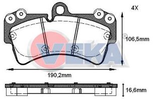 FREN BALATA ÖN VOLKSWAGEN TOUAREG 3.0 V6 TDI 2002-2010/AUDI Q7 3.0 TFSI 2006-2015/Q7 3.2İ V6 2006-2015/ PORSCHE CAYENNE 3.0 TDI 2002-2010/ CAYENNE 3.2İ 2002-2010/ CAYENNE 3.6İ 2002-2010 resmi