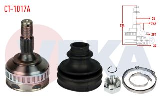 AKS KAFASI SOL SAĞ ÖN DIS PEUGEOT PARTNER (5,5F) 1.9 D ABSLI 29 DIS 25X34X58,4 UZUNLUK 135 MM 1996-2008 resmi