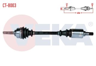 KOMPLE AKS SOL ÖN CITROEN C3 (FC) 1.4 HDI 70HP YAYLI TİP MA SANZIMAN UZUNLUK 636MM 2002-2009 resmi