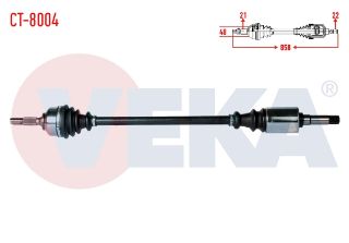 KOMPLE AKS SAĞ ÖN CITROEN C3 (FC) 1.4 HDI 70HP YAYLI TİP MA SANZIMAN UZUNLUK 858MM 2002-2009 resmi