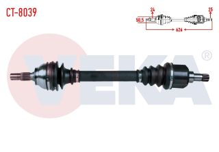 KOMPLE AKS SOL ÖN CITROEN C4 (B7) 1.6 HDI A-T/M-T UZUNLUK 626MM 2009- resmi
