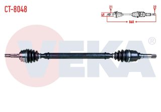 KOMPLE AKS SAĞ ÖN CITROEN C3 II 1.4 HDI M-T 21X22X49 UZUNLUK 868MM 2009-2016 resmi