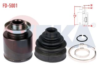 AKS KAFASI SOL ÖN İÇ FORD RANGER (ET) 2.5 TD 28X36X42 UZUNLUK 112MM 2006-2011 resmi