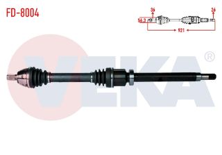 KOMPLE AKS SAĞ ÖN FORD FOCUS II (DA) 1.6 TDCI  UZUNLUK 921MM 2004-2011 resmi