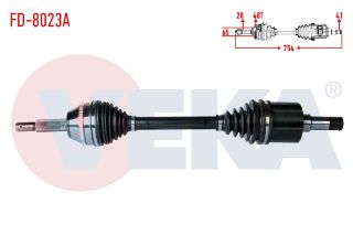 KOMPLE AKS SOL ÖN FORD TRANSİT (V347) 2.2 TDCI 115PS-140PS (KALIN MIL) ABSLI 48 DIS UZUNLUK 754MM 2006-2014 resmi