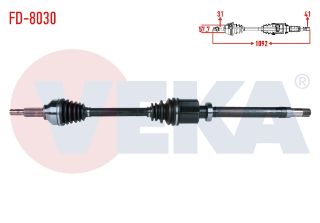 KOMPLE AKS SAĞ ÖN UZUNLUK 1092MM FORD TOURNEO CUSTOM (V362) KISA ŞASE 2.2 TDCI 155 HP 2012- resmi