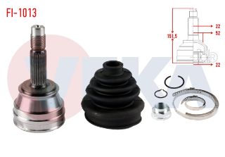 AKS KAFASI SOL SAĞ ÖN DIS FIAT PALİO (178BX) (178DX) 1.6İ 16V  22X22X52 UZUNLUK 149,2 MM 1996-2005 resmi