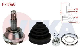 AKS KAFASI SOL SAĞ ÖN DIS FIAT MAREA (185) 1.6İ 16V 100 PS ABSLI 44 DIS 22X25X52 UZUNLUK 141,4 MM 1996-2007 resmi