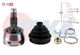 AKS KAFASI SOL SAĞ ÖN DIS FIAT DOBLO MAXI 1.6 MJT 27X26X59 UZUNLUK 147.50MM 2010- resmi