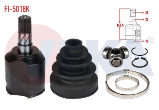AKS KAFASI SOL ÖN İÇ FIAT DOBLO (152,263) 1.6 MJT 25X26X32 UZUNLUK 169,5 MM 2010- resmi