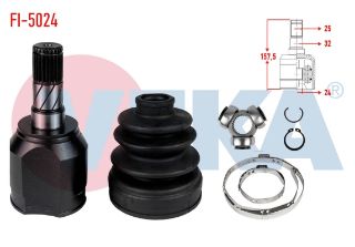 AKS KAFASI SOL ÖN İÇ FIAT EGEA 1.6 MJT M-T 25X24X32 UZUNLUK 157,5MM 2015- resmi