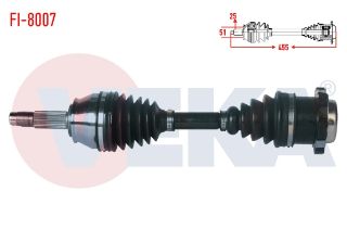 KOMPLE AKS SOL ÖN FIAT ALBEA 1.3 MJT 6 CIVATALI UZUNLUK 455MM 2003-2007 resmi