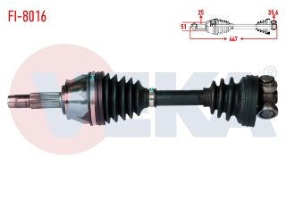 KOMPLE AKS SOL ÖN FIAT ALBEA 1.3 MJT UZUNLUK 447 MM 2007- resmi