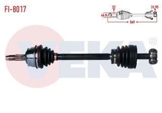 KOMPLE AKS SOL ÖN FIAT TEMPRA 1.4İ UZUNLUK 569 MM 1992-1999 resmi