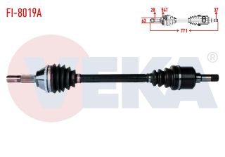 KOMPLE AKS SOL ÖN FIAT DUCATO (230) 2.5 D 10Q-14Q  ABSLI 54 DIS UZUNLUK 771MM 1994-2002 resmi