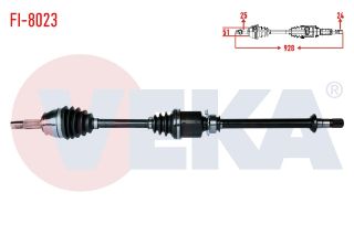 KOMPLE AKS SAĞ ÖN FIAT ALBEA 1.3 MJT UZUNLUK 928MM 2007- resmi