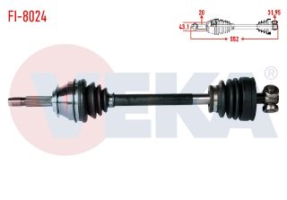 KOMPLE AKS SOL ÖN FIAT UNO 70 1.4İ UZUNLUK 552 MM 1994-2000 resmi