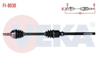 KOMPLE AKS SAĞ ÖN FIAT SCUDO (220P) 1.9 D UZUNLUK 928MM 1996-2006 resmi