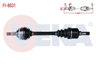 KOMPLE AKS SOL ÖN FIAT SCUDO (220P) 1.9 TD ABSLI 48 DIS UZUNLUK 641MM 1996-2006 resmi