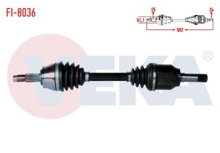 KOMPLE AKS SOL ÖN FIAT LİNEA (323) 1.3 MJT 90 HP UZUNLUK 582MM 2007- resmi