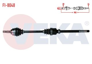 KOMPLE AKS SAĞ ÖN UZUNLUK 958MM CITROEN C5 III 1.6 HDI M-T 2008-2015/ JUMPY II 1.6 HDI  2006-/ PEUGEOT 407 1.6 HDI 2004-/ EXPERT TEPEE 1.6 HDI 2007-/ FIAT SCUDO 1.6 MJT 2007- resmi