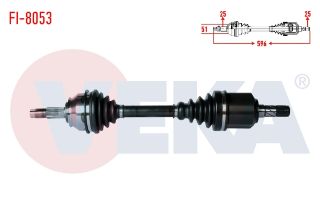 KOMPLE AKS SOL ÖN UZUNLUK 596MM FIAT DOBLO 1.6 MJT M-T 2010- resmi