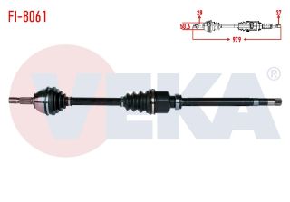 KOMPLE AKS SAĞ ÖN FIAT SCUDO (270) 2.0 MJT UZUNLUK 979MM  2007- resmi