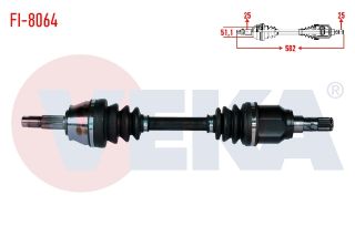 KOMPLE AKS SOL ÖN UZUNLUK 582MM FIAT LİNEA  1.6 MJT 2007- / GRANDE PUNTO 1.3 MJT EURO 4 2005-2012 resmi