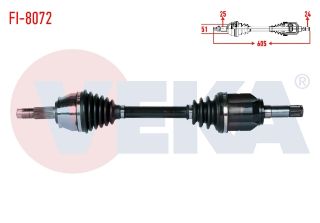 KOMPLE AKS SOL ÖN FIAT FİORİNO (225) 1.3 MJT EURO 5 M-T UZUNLUK 605MM 2013- resmi