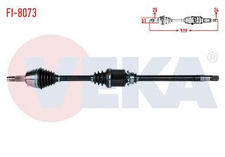 KOMPLE AKS SAĞ ÖN FIAT FİORİNO (225) 1.3 MJT EURO 5 UZUNLUK 919MM 2013- resmi