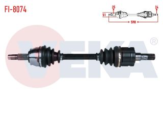KOMPLE AKS SOL ÖN FIAT FİORİNO (225) 1.3 MJT A-T UZUNLUK 590 MM 2008-2013 resmi