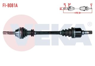 KOMPLE AKS SOL ÖN FIAT DUCATO (230) 2.5 TDI ABSLI 54 DIS UZUNLUK 757,50MM 1994-2002 resmi