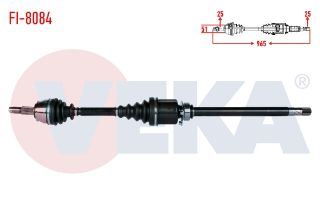 KOMPLE AKS SAĞ ÖN FIAT LİNEA (323) 1.3 MJT EURO 5 M-T UZUNLUK 965MM 2013- resmi