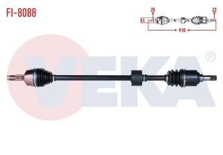 KOMPLE AKS SAĞ ÖN FIAT EGEA 1.4 16V M-T UZUNLUK 918MM 2015- resmi