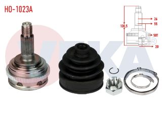 AKS KAFASI SOL SAĞ ÖN DIS HONDA CİVİC VI 1.4İ ABSLI 50 DIS 26X28X55 UZUNLUK 129,4 MM 1995-2001 resmi