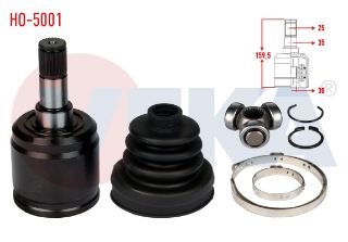 AKS KAFASI SOL SAĞ ÖN İÇ HONDA CİVİC IV 1.4İ  25X30X35 UZUNLUK 159,8 MM 1987-1993 resmi