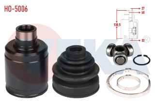 AKS KAFASI SOL SAĞ ÖN İÇ HONDA CİVİC VI 1.6İ  27X32X40 UZUNLUK 130,50 MM 1995-2001 resmi