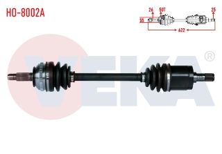 KOMPLE AKS SAĞ ÖN HONDA CİVİC V 1.5İ ABSLI 50 DIS UZUNLUK 622MM 1992-1995 resmi