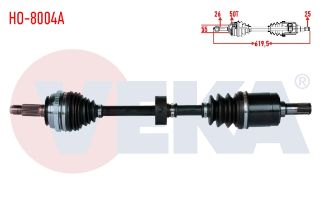 KOMPLE AKS SAĞ ÖN HONDA CİVİC VI 1.4İ ABSLI 50 DIS UZUNLUK 619,5MM 1995-2001 resmi