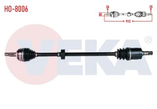 KOMPLE AKS SAĞ ÖN HONDA CİVİC VIII 1.6 A-T UZUNLUK 912MM 2005-2012 resmi