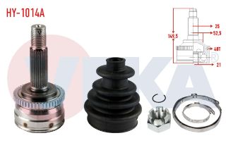 AKS KAFASI SOL SAĞ ÖN DIS HYUNDAİ I20 (PB,PBT) 1.4 M-T ABSLI 48 DIS 25X21X52,5 UZUNLUK 149,5MM 2008-2015 resmi