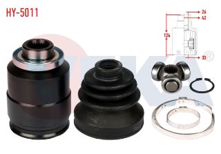 AKS KAFASI SAĞ ÖN İÇ HYUNDAİ ACCENT ERA 1.5 CRDI  26X33X42 UZUNLUK 124 MM 2006-2012 resmi