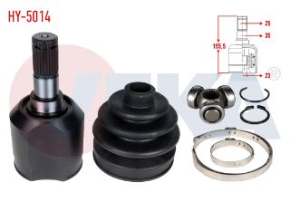 AKS KAFASI SOL ÖN İÇ HYUNDAİ ACCENT ADMIRE 1.5 CRDI  23X25X60 UZUNLUK 152,8 MM 2003-2006 resmi