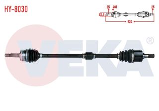 KOMPLE AKS SAĞ ÖN HYUNDAİ ACCENT ERA 1.4İ 16V ABSLI 48 DIS UZUNLUK 924MM 2006-2012 resmi