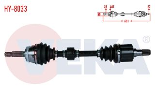 KOMPLE AKS SOL ÖN HYUNDAİ GETZ (TB) 1.5 CRDI ABSLI 48 DIS UZUNLUK 631MM 2002-2008 resmi
