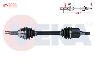 KOMPLE AKS SOL ÖN HYUNDAİ ACCENT ADMIRE 1.5 CRDI 3 PİSTONLU ABSLI 44 DIS UZUNLUK 618MM 2003-2006 resmi