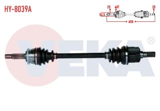 KOMPLE AKS ÖN SOL HYUNDAİ I20 (PB, PBT) 1.4 M-T ABSLI  48 DIS UZUNLUK 655MM 2008-2015 resmi