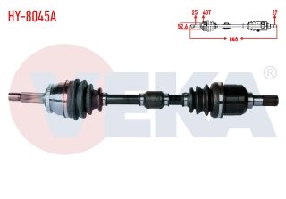 KOMPLE AKS SOL ÖN HYUNDAİ I20 (PB, PBT) 1.4 CRDI M-T ABSLI 48 DIS UZUNLUK 646MM 2008-2015 resmi