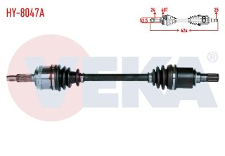 KOMPLE AKS SOL ÖN HYUNDAİ I10 (PA) 1.1İ 12V M-T ABSLI 48 DIS UZUNLUK 624MM 2008-2013 resmi