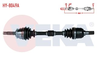 KOMPLE AKS SOL ON HYUNDAİ ACCENT BLUE 1.6 CRDI 4 ILERI A-T ABSLI 48 DIS UZUNLUK 646MM 2012- resmi